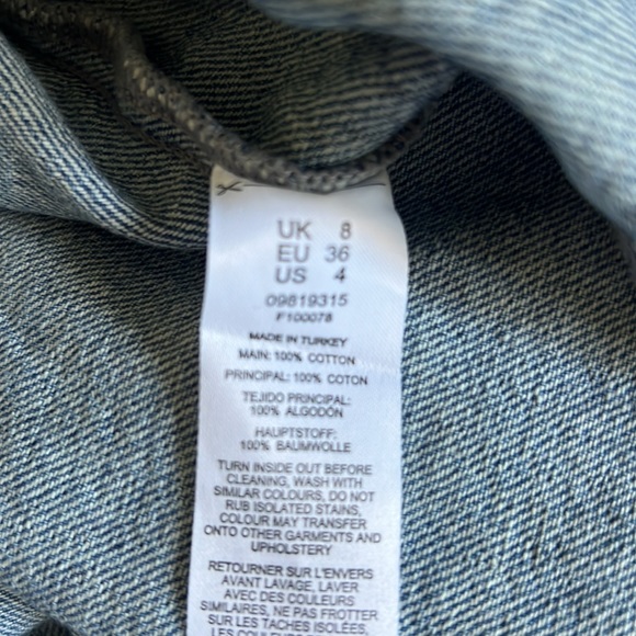 ASOS Denim Mini Dress With Belt in Midwash Blue Size 4 - Picture 8 of 12